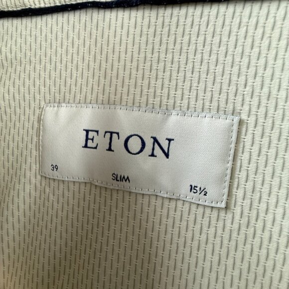 Eton Romania Nylon Spandex Gray Geometric Slim Two-Way Stretch 15.5 Elegant Work - Picture 11 of 16